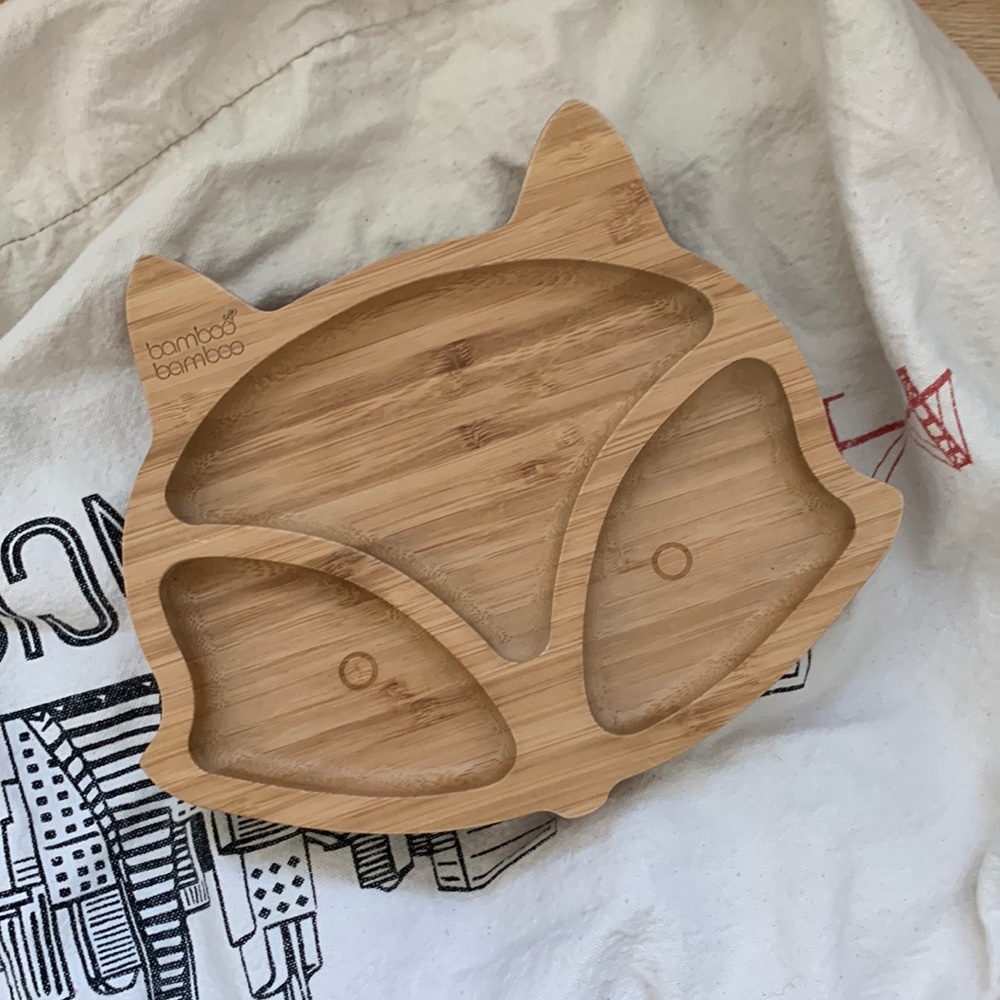 Bamboo Bamboo Plate with Suction, Fox
